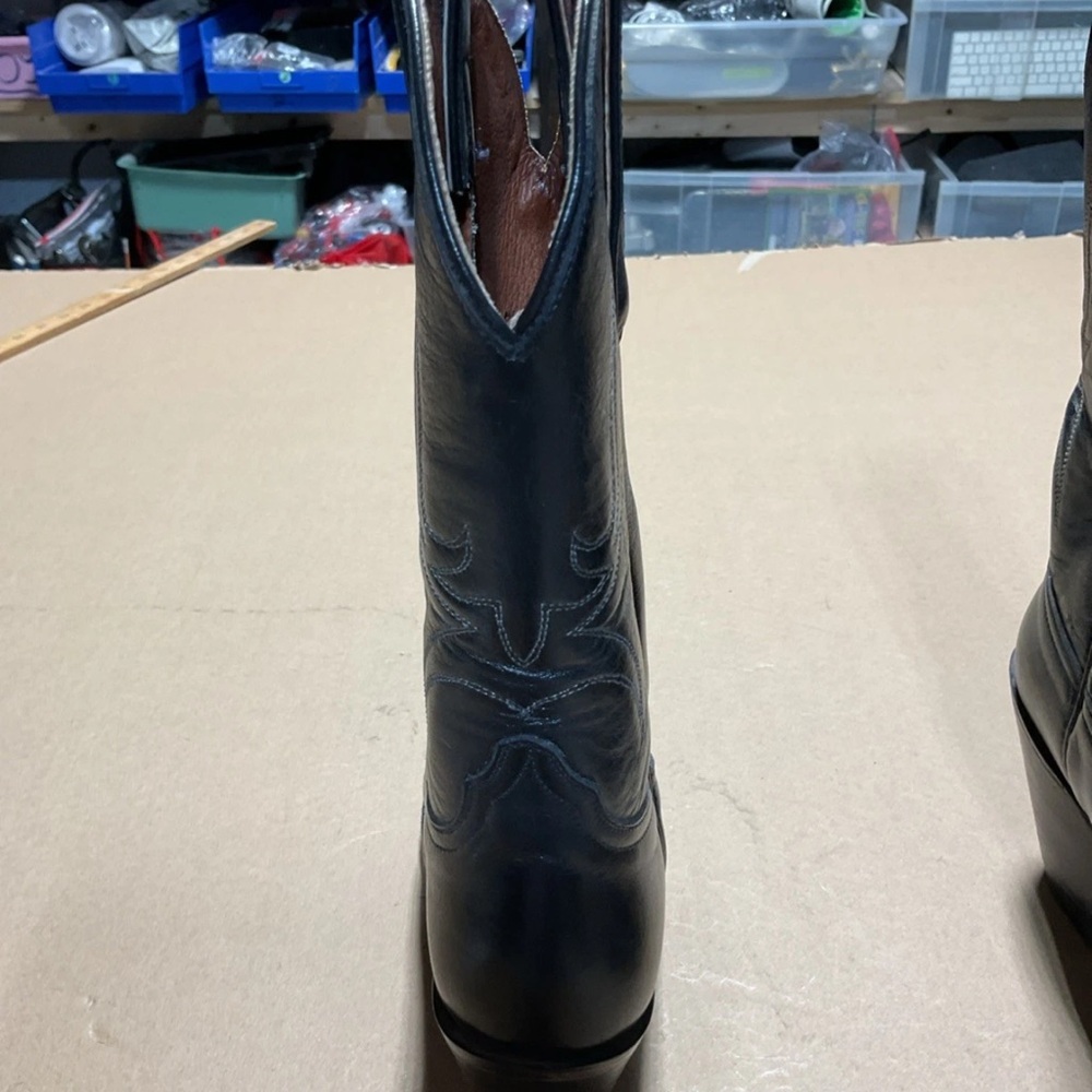 CABORCA Leather Cowboy Boots Women’s Zs 7.5 Black Embroidered - Picture 5 of 15